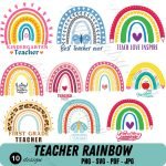 Best Boho Rainbow Teacher Svg Bundle