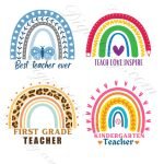 Boho Teacher Rainbow Svg