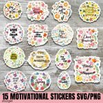 Floral Motivational Stickers Bundle