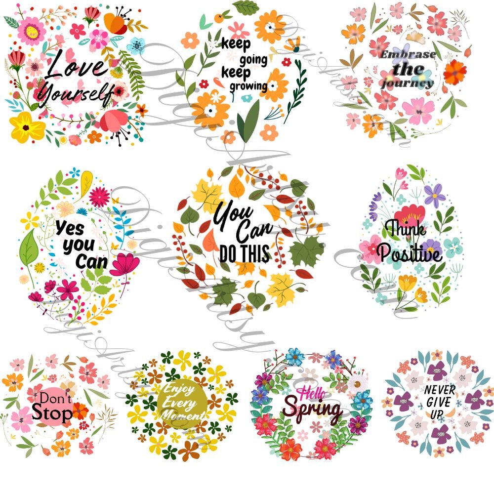 Inspirational Boho Flower PNG Bundle