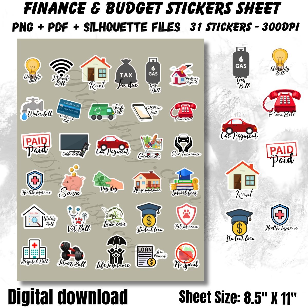 Finance and Budget Planner Stickers