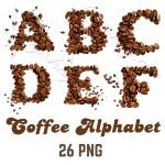 PNG Coffee Alphabet clipart