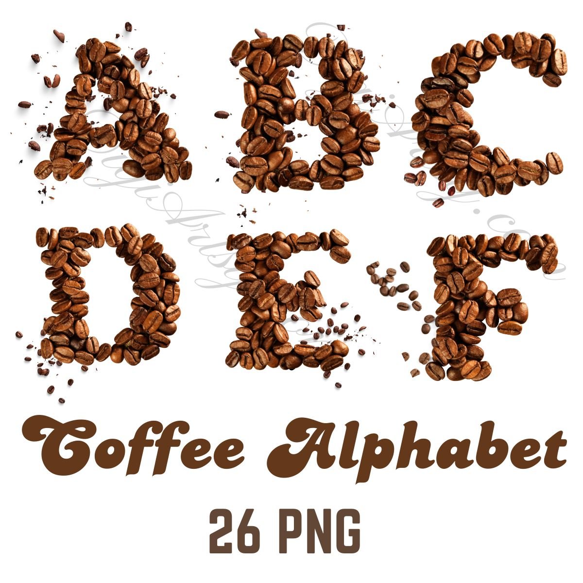 PNG Coffee Alphabet clipart