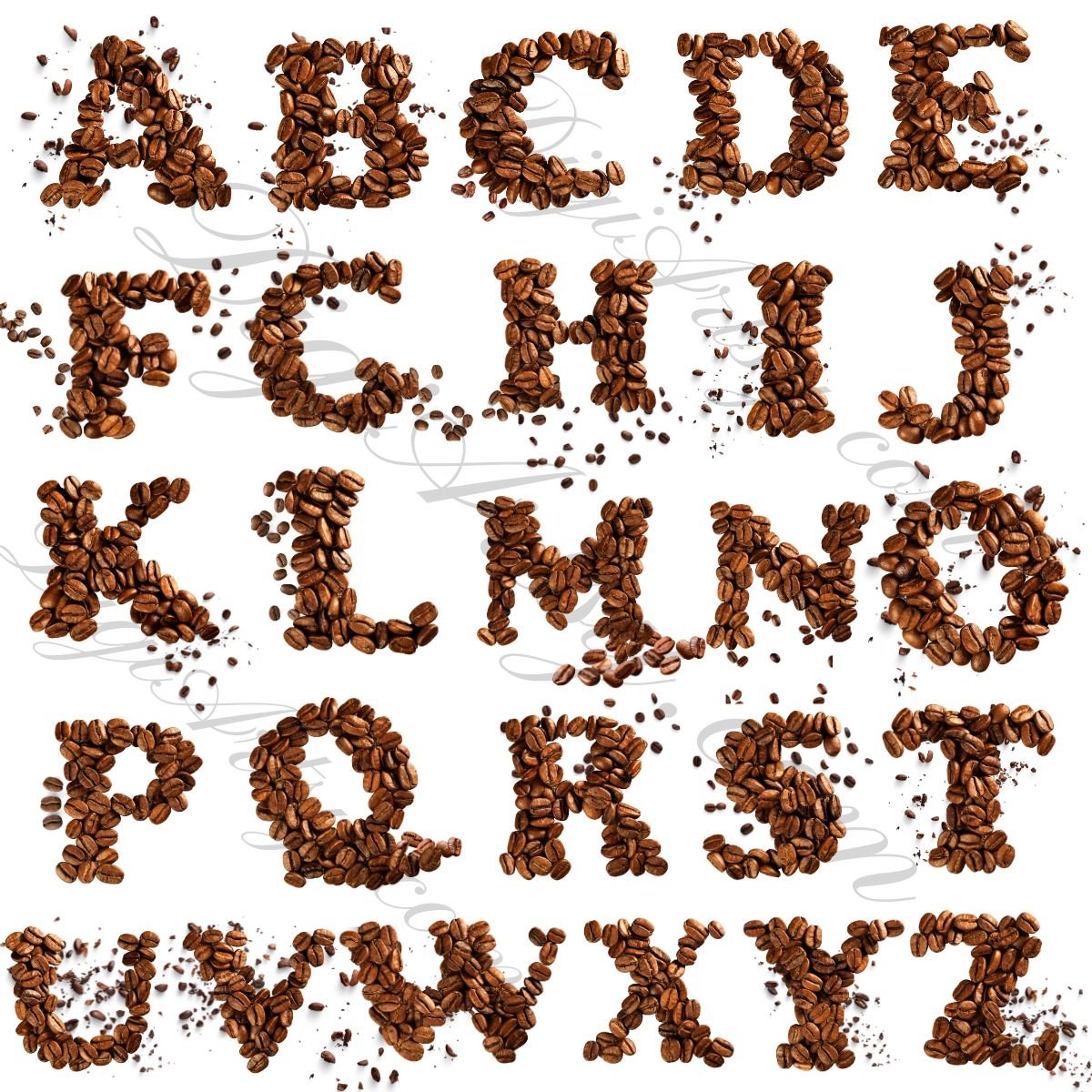 Alphabet coffee clipart