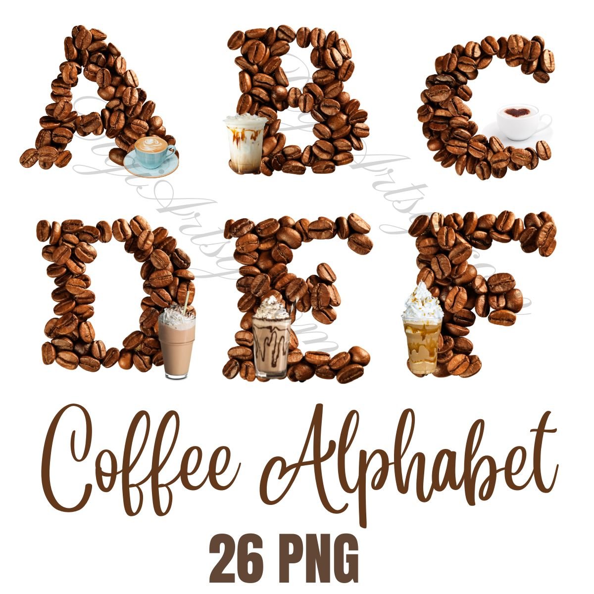 Coffee Letters Alphabet Bundle