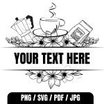 Split monogram coffee maker svg