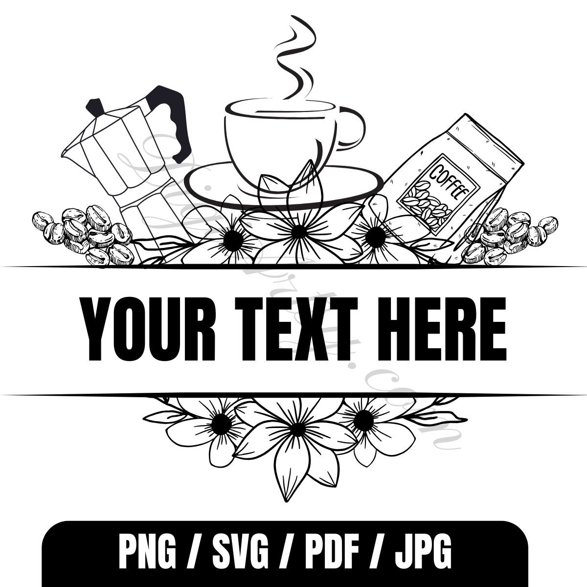 Split monogram coffee maker svg