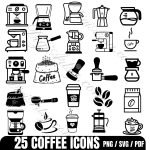 25 Coffee Icons Bundles SVG