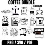 15 Coffee SVG Clipart Bundle