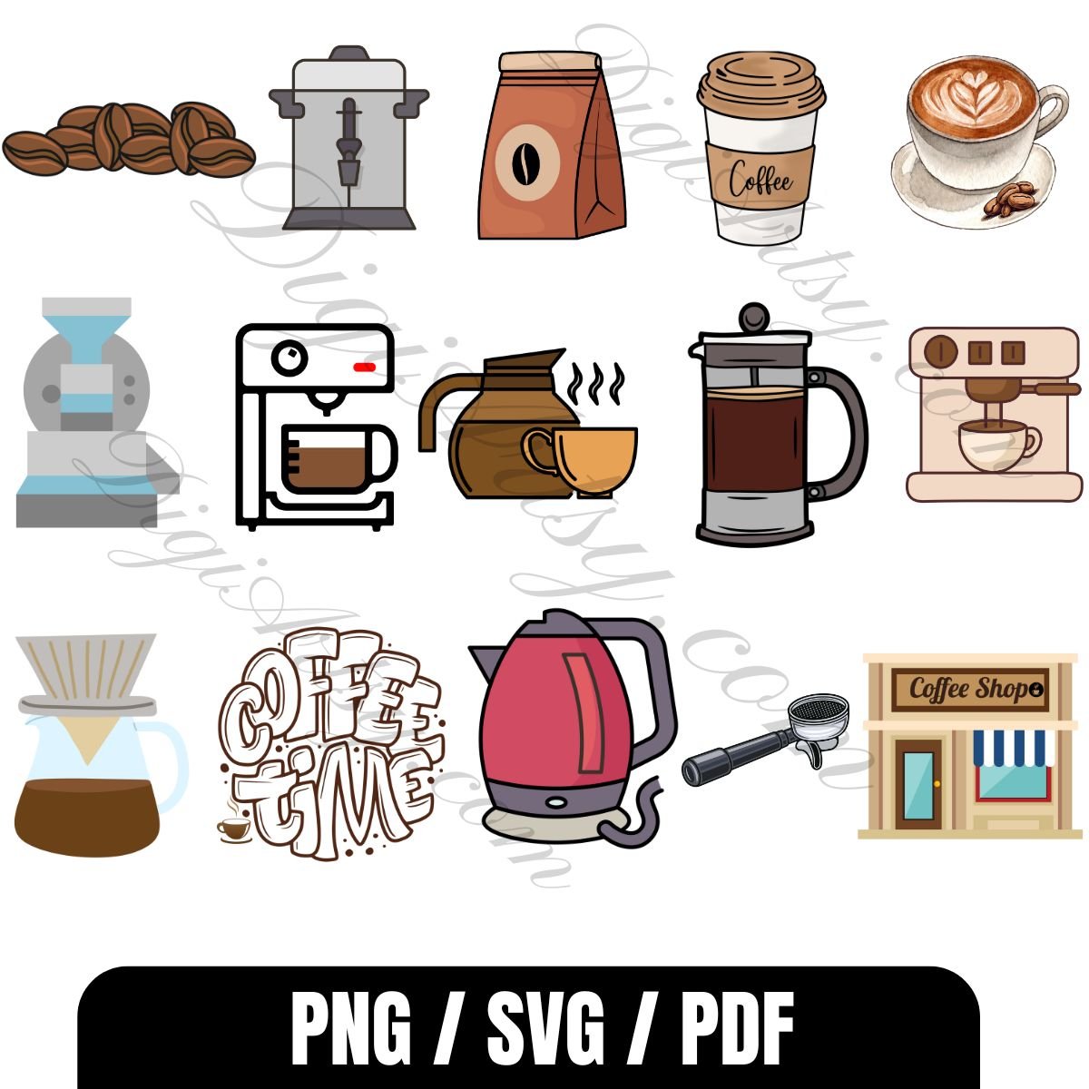 Coffee Shop PNG Clipart Bundle