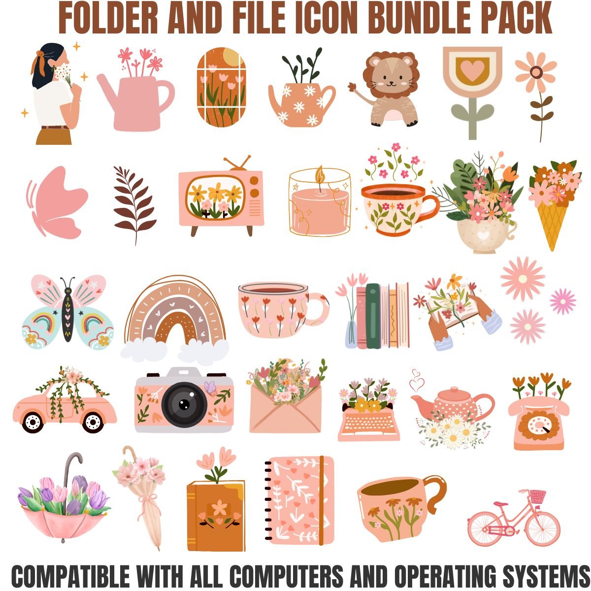 Boho Folder Icons for Mac & PC