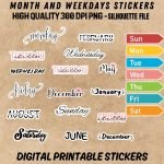 Handwritten Days of the Week Planner Stickers