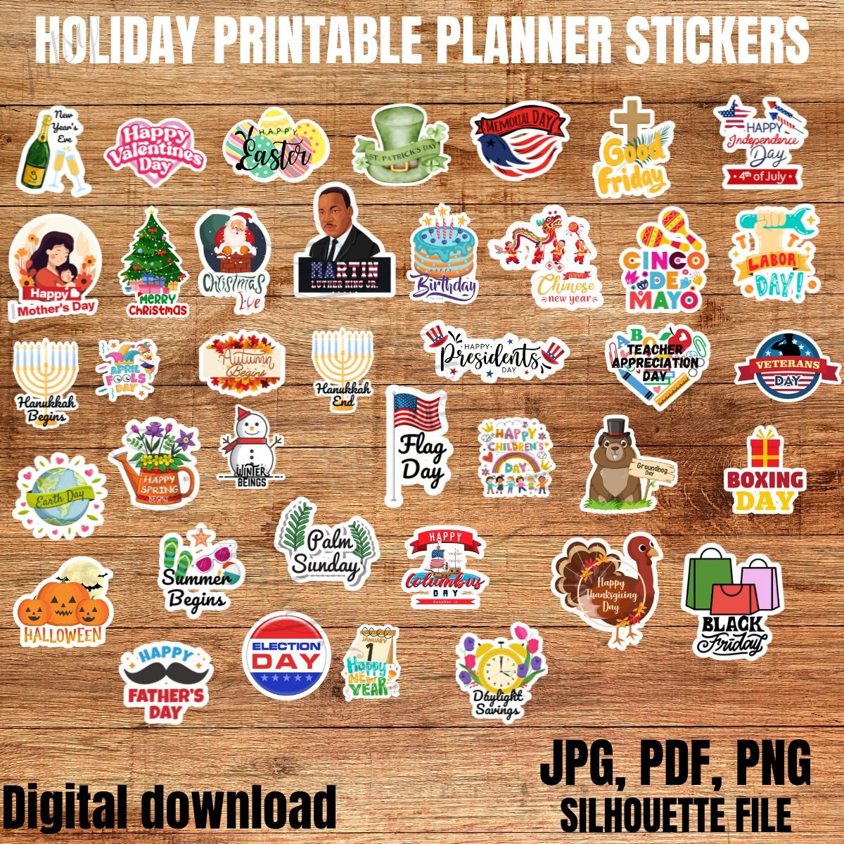 Holiday Stickers for Planners Set