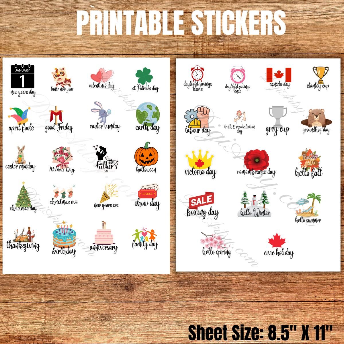 Yearly Holidays Printable stickers - Image 4