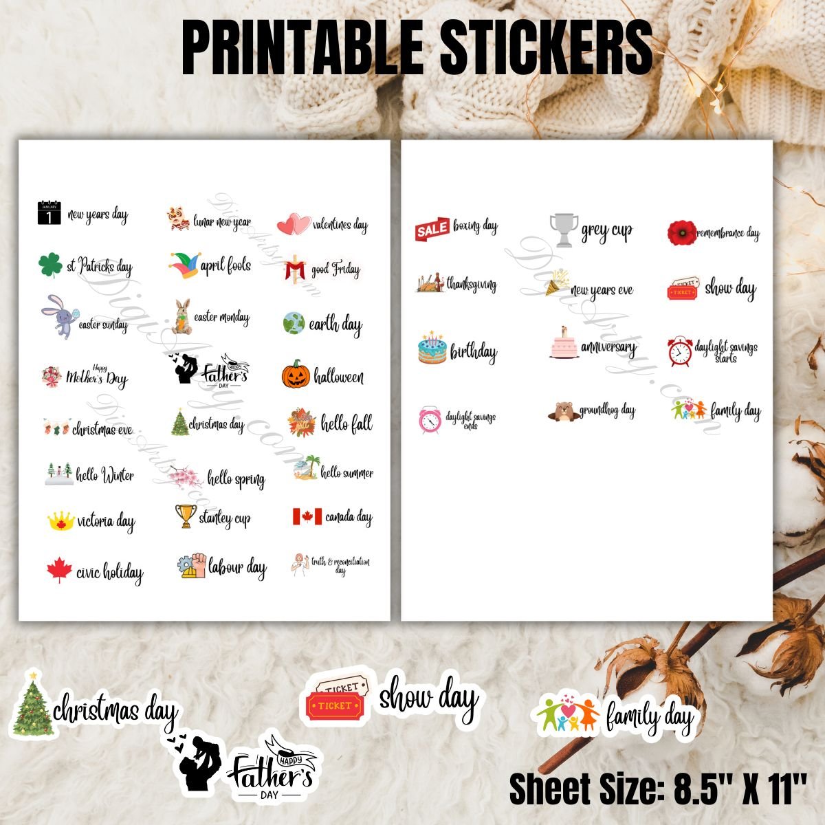 Holiday Stickers for Planners