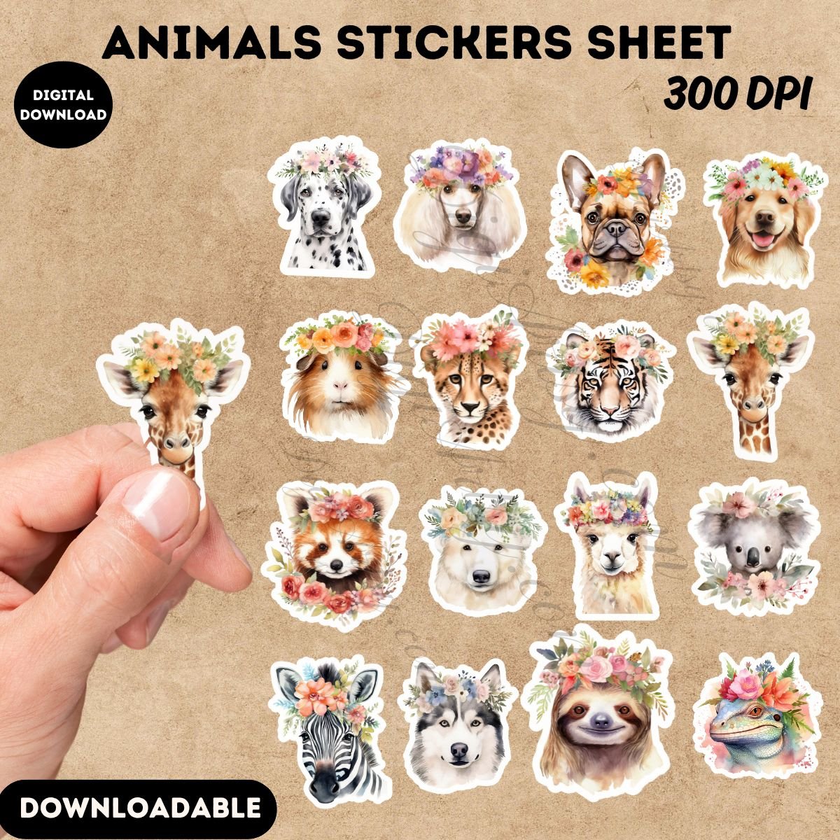 Cute Animal Stickers Pack for Toddlers