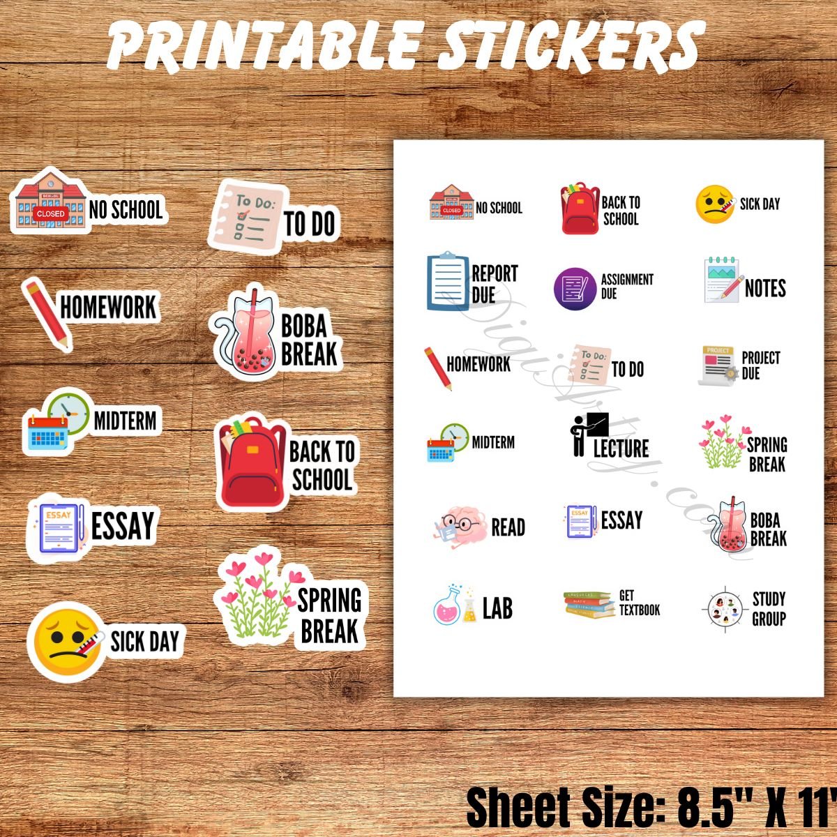 Study Stickers for Student planner