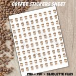 Coffee Digital Stickers for planner,