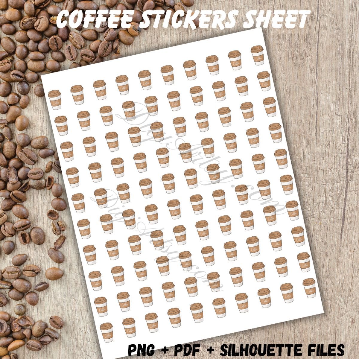 Coffee Digital Stickers for planner,