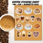 Coffee Mugs stickers for planner