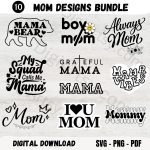 Adorable Mom T-shirt Design Print Bundle