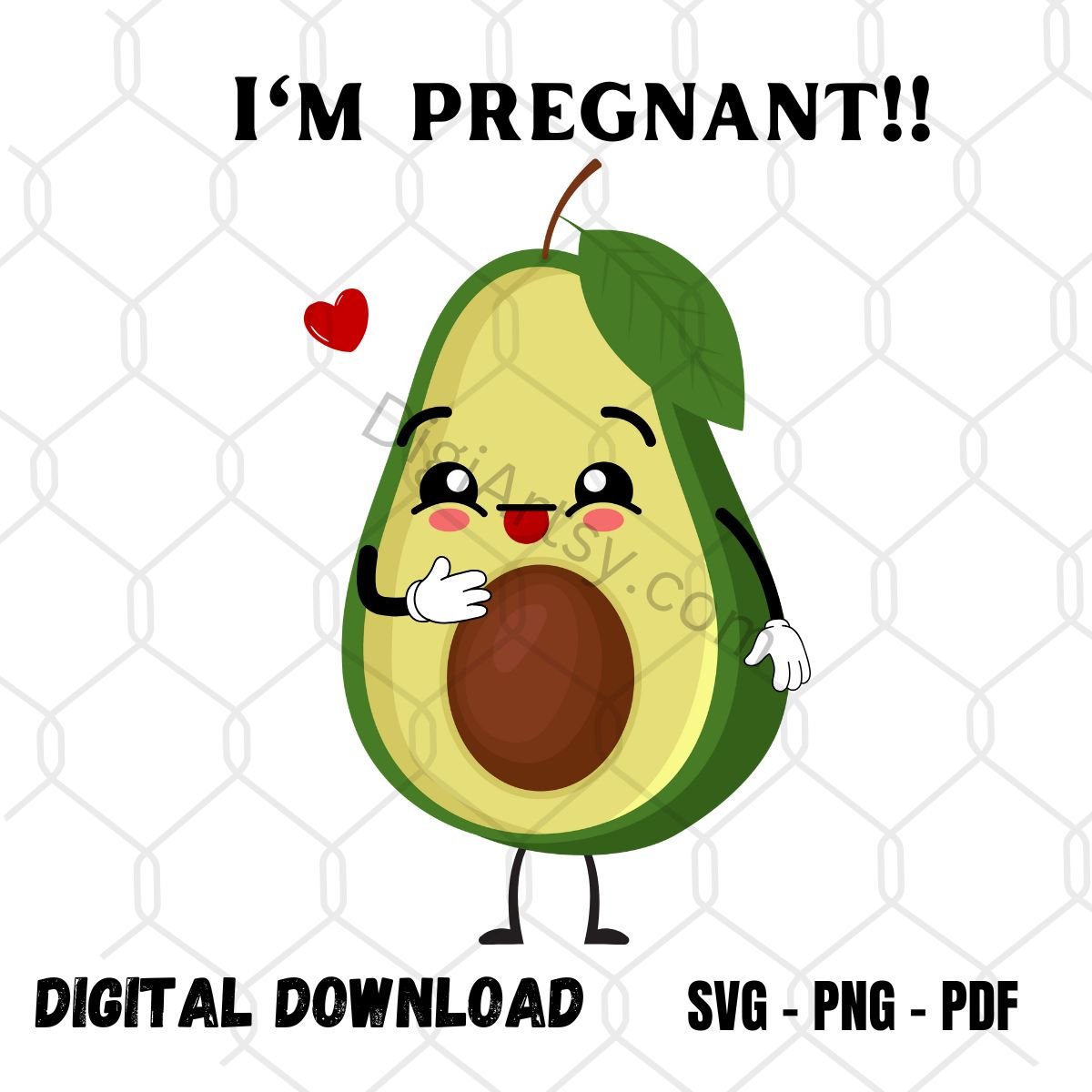 Avocado Couple Pregnancy Announcement T-Shirt Prints